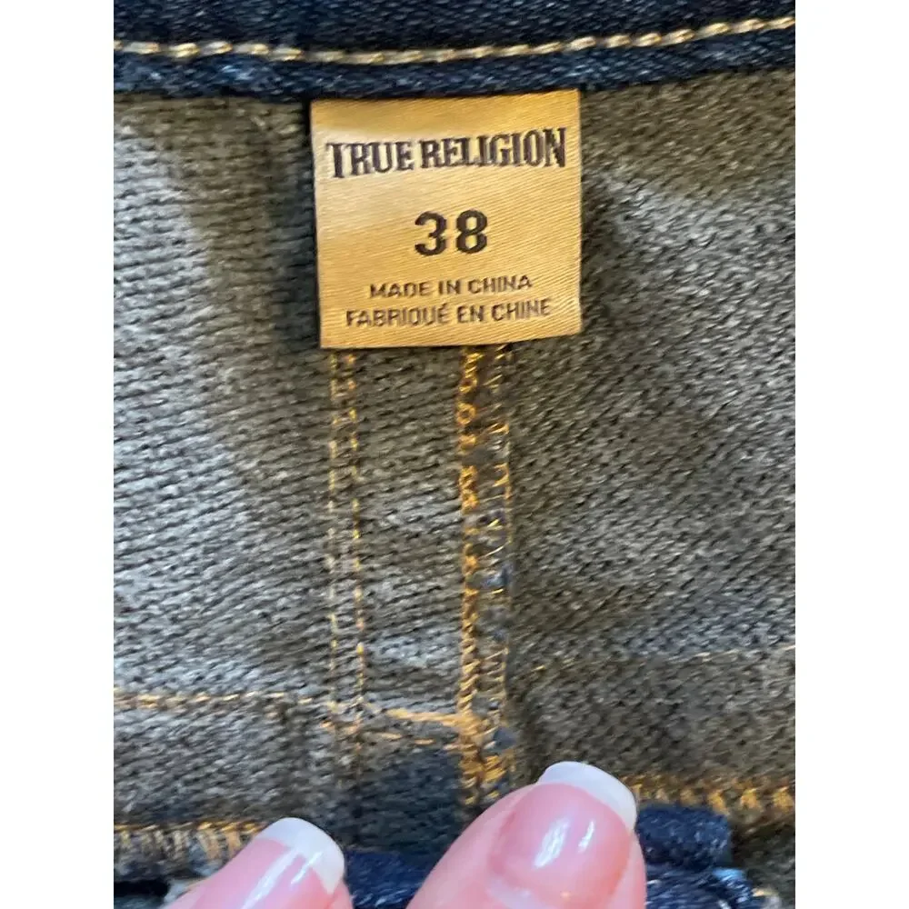 True Religion Geno Relaxed Slim Denim Jeans Dark Wash Men's Size 38